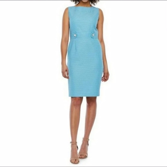 Chelsea Rose Jackie O Tweed Mod Midi Sheath Dress - Picture 1 of 8